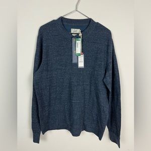 Nwt GRAYERS New Windsor Double Cloth Henley Navy Heather Mens Size XL